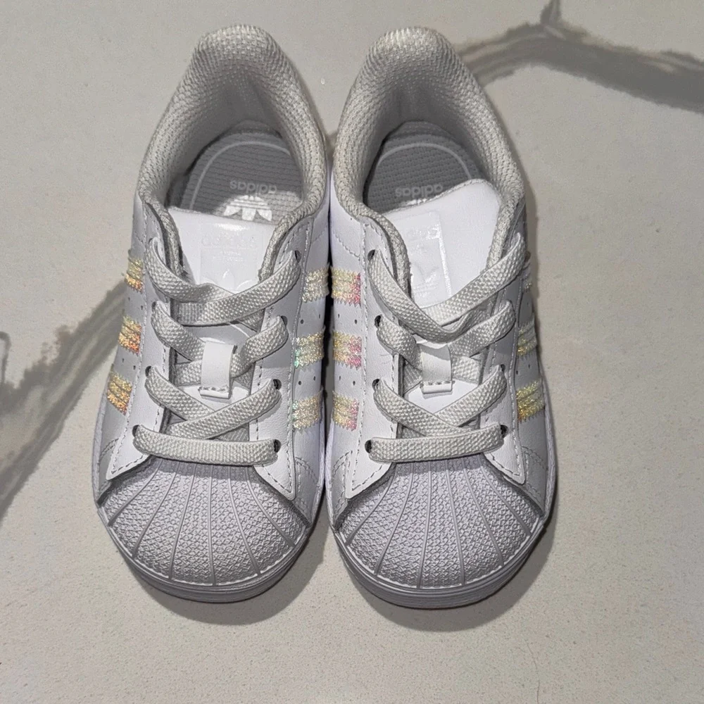 Adidas Girls Superstar Slip On Sneakers Iridescent 6